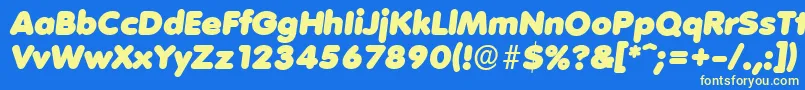 VolkswagenserialBlackItalic Font – Yellow Fonts on Blue Background