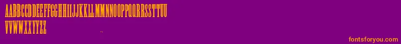 AlycidonCondensed-fontti – oranssit fontit violetilla taustalla