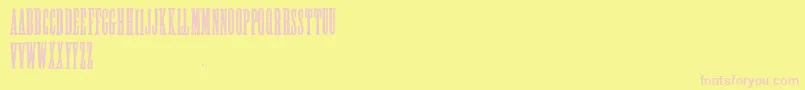 AlycidonCondensed-fontti – vaaleanpunaiset fontit keltaisella taustalla