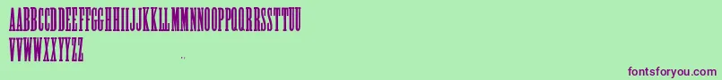 Czcionka AlycidonCondensed – fioletowe czcionki na zielonym tle