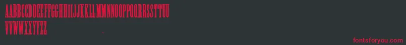 Czcionka AlycidonCondensed – czerwone czcionki na czarnym tle