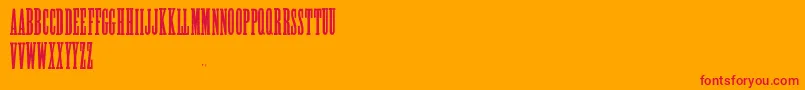 フォントAlycidonCondensed – オレンジの背景に赤い文字