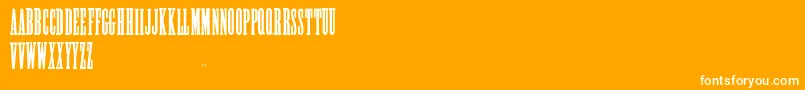 Fonte AlycidonCondensed – fontes brancas em um fundo laranja