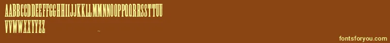 AlycidonCondensed-Schriftart – Gelbe Schriften auf braunem Hintergrund