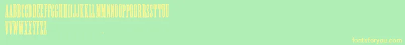フォントAlycidonCondensed – 黄色の文字が緑の背景にあります