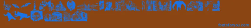 Шрифт HorrorDingbatsEerieEdition – синие шрифты на коричневом фоне