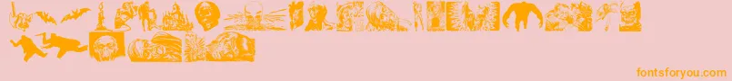 HorrorDingbatsEerieEdition Font – Orange Fonts on Pink Background