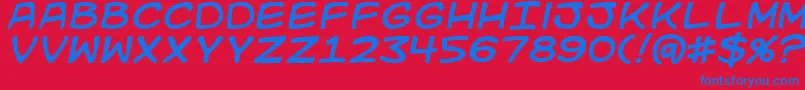 KidKosmicItalic Font – Blue Fonts on Red Background