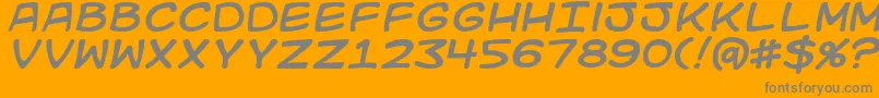 KidKosmicItalic Font – Gray Fonts on Orange Background