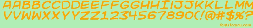 KidKosmicItalic Font – Orange Fonts on Green Background