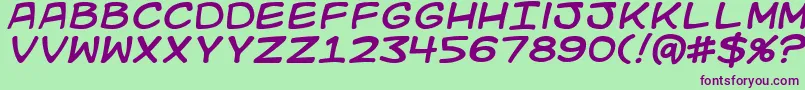 KidKosmicItalic Font – Purple Fonts on Green Background