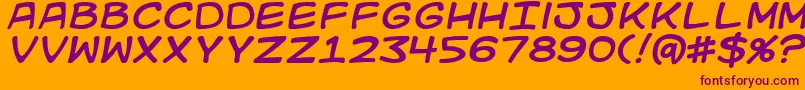 KidKosmicItalic Font – Purple Fonts on Orange Background