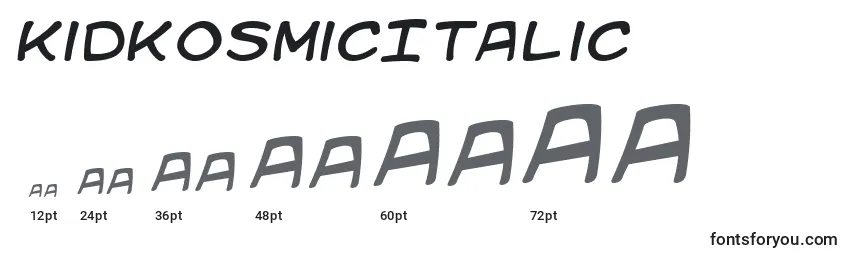 KidKosmicItalic Font Sizes