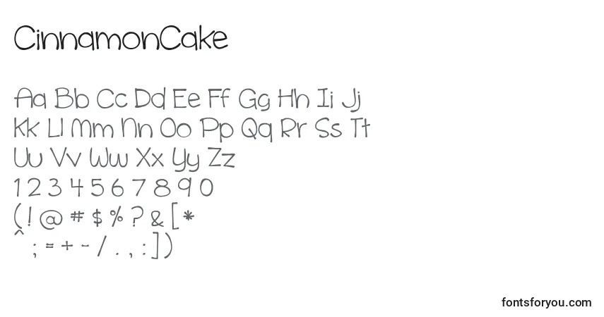 Czcionka CinnamonCake – alfabet, cyfry, specjalne znaki