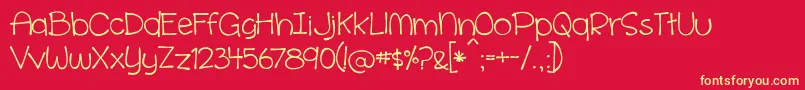 CinnamonCake Font – Yellow Fonts on Red Background