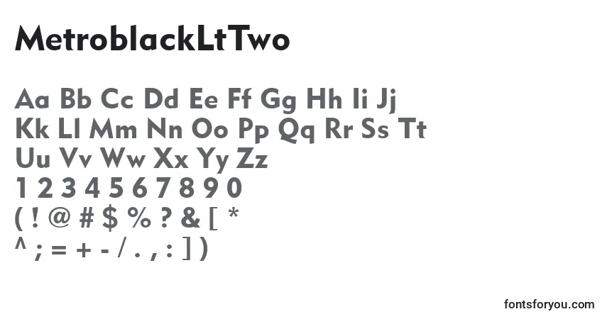 Schriftart MetroblackLtTwo – Alphabet, Zahlen, spezielle Symbole