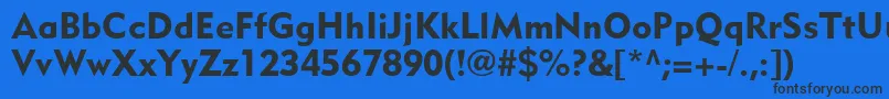 フォントMetroblackLtTwo – 黒い文字の青い背景