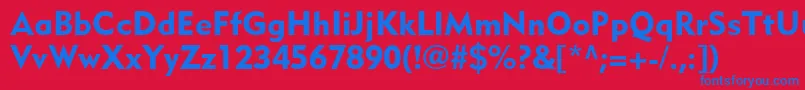 MetroblackLtTwo Font – Blue Fonts on Red Background