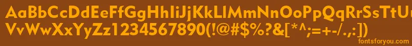 MetroblackLtTwo Font – Orange Fonts on Brown Background