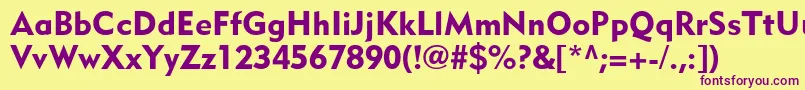 MetroblackLtTwo Font – Purple Fonts on Yellow Background