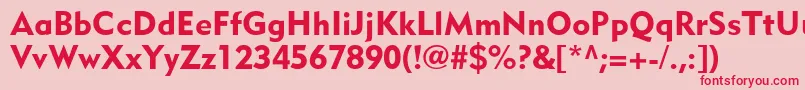 MetroblackLtTwo Font – Red Fonts on Pink Background