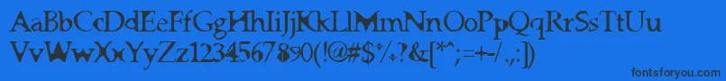 Шрифт BigHam – чёрные шрифты на синем фоне