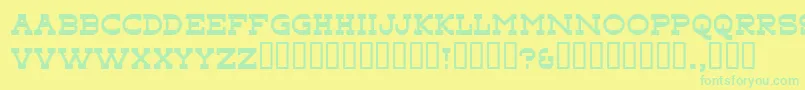 Tonky-Schriftart – Grüne Schriften auf gelbem Hintergrund