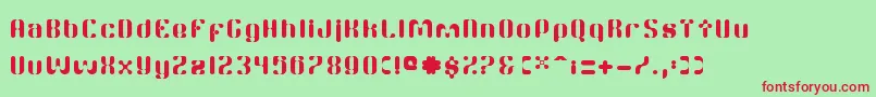 TwitchRc Font – Red Fonts on Green Background