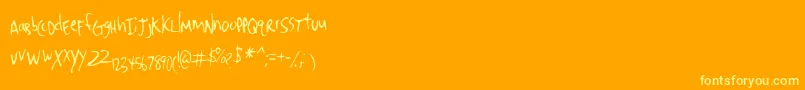 Denrito Font – Yellow Fonts on Orange Background