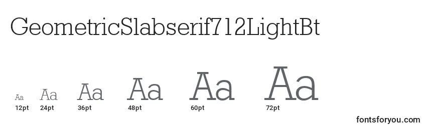 Размеры шрифта GeometricSlabserif712LightBt