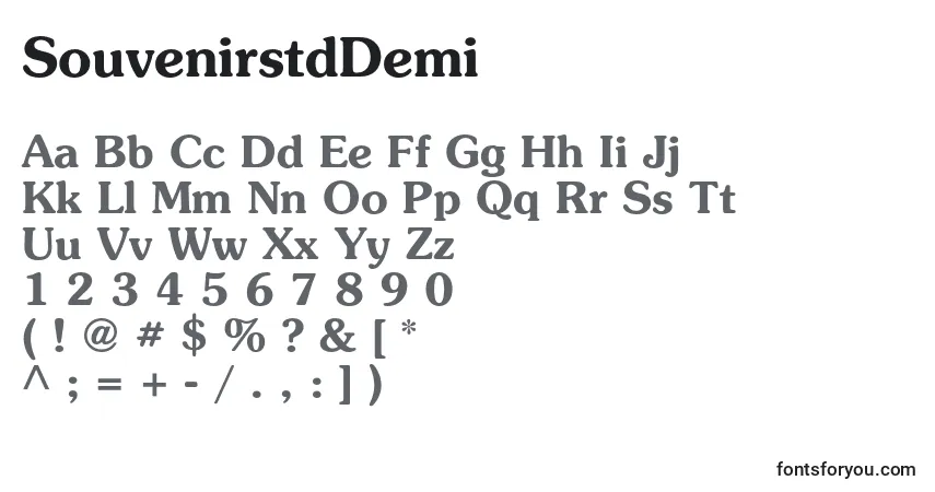 Шрифт SouvenirstdDemi – алфавит, цифры, специальные символы