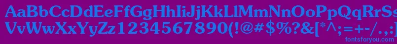 SouvenirstdDemi-Schriftart – Blaue Schriften auf violettem Hintergrund