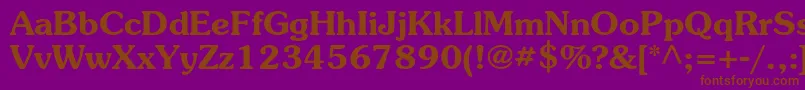 フォントSouvenirstdDemi – 紫色の背景に茶色のフォント