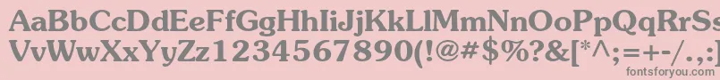 フォントSouvenirstdDemi – ピンクの背景に灰色の文字