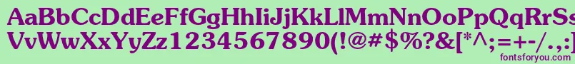 SouvenirstdDemi Font – Purple Fonts on Green Background