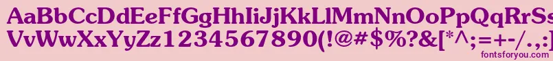 フォントSouvenirstdDemi – ピンクの背景に紫のフォント