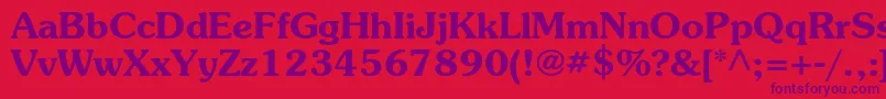 SouvenirstdDemi Font – Purple Fonts on Red Background