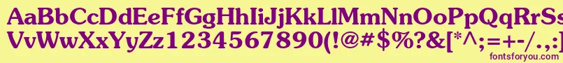 SouvenirstdDemi-Schriftart – Violette Schriften auf gelbem Hintergrund