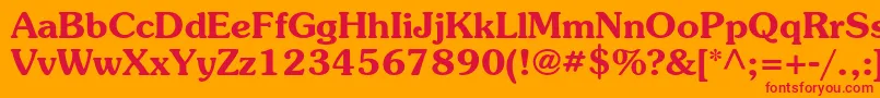 SouvenirstdDemi Font – Red Fonts on Orange Background