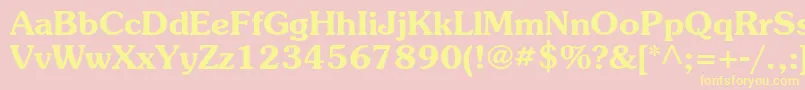 SouvenirstdDemi Font – Yellow Fonts on Pink Background