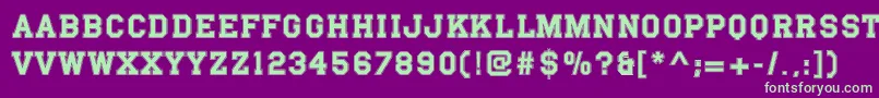 フォントPfvarsityserif – 紫の背景に緑のフォント