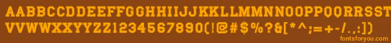 Шрифт Pfvarsityserif – оранжевые шрифты на коричневом фоне