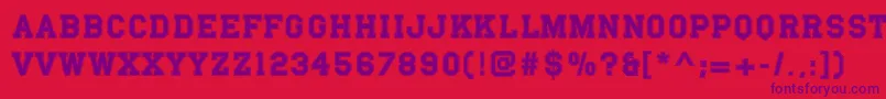 Pfvarsityserif Font – Purple Fonts on Red Background