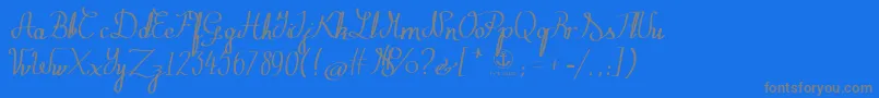 フォントZephiroth – 青い背景に灰色の文字