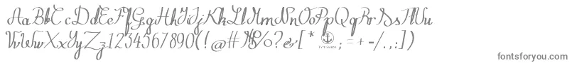 フォントZephiroth – 白い背景に灰色の文字