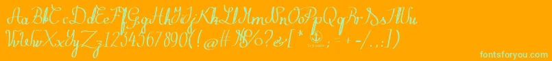 Zephiroth Font – Green Fonts on Orange Background