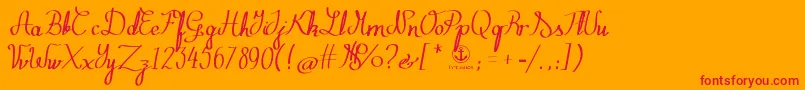 フォントZephiroth – オレンジの背景に赤い文字