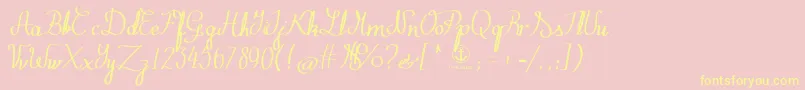 Zephiroth-Schriftart – Gelbe Schriften auf rosa Hintergrund