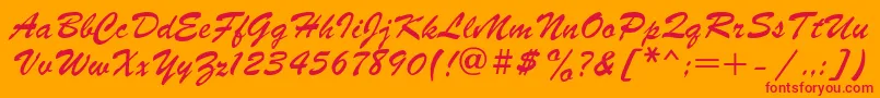 ParsekRegular Font – Red Fonts on Orange Background