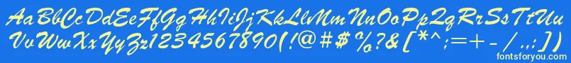 ParsekRegular Font – Yellow Fonts on Blue Background